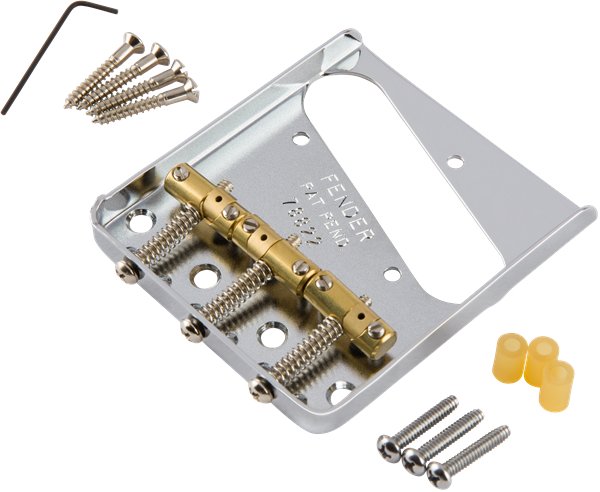 Fender 3 - Saddle American Vintage Hot Rod Telecaster Bridge Assembly with Compensated Brass Saddles - Nickel - La Boîte Musicale - Guitar Bridges - Fender -