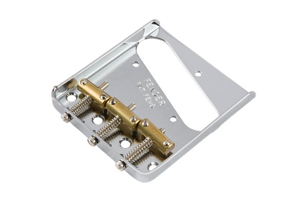 Fender - 3 - Saddle American Vintage Telecaster® Bridge Assembly with Brass Saddles (Chrome) - La Boîte Musicale - Guitar Bridges - Fender -