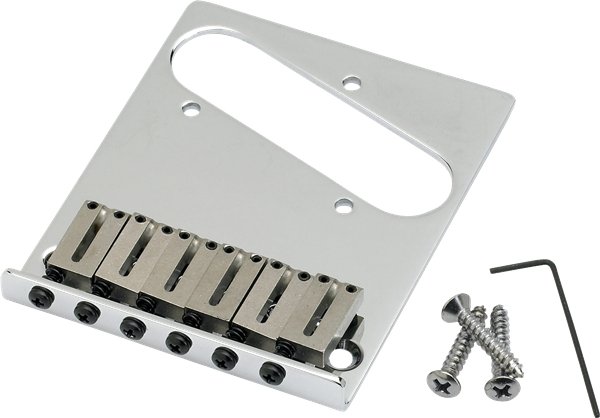 Fender - 6 - Saddle American Series Telecaster® Bridge Assembly (Chrome) - La Boîte Musicale - Guitar Bridges - Fender -