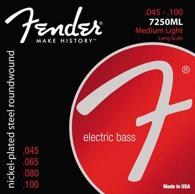Fender Bass strings Med Light steel 45 - 100 - La Boîte Musicale - Electric Bass Strings - Fender -