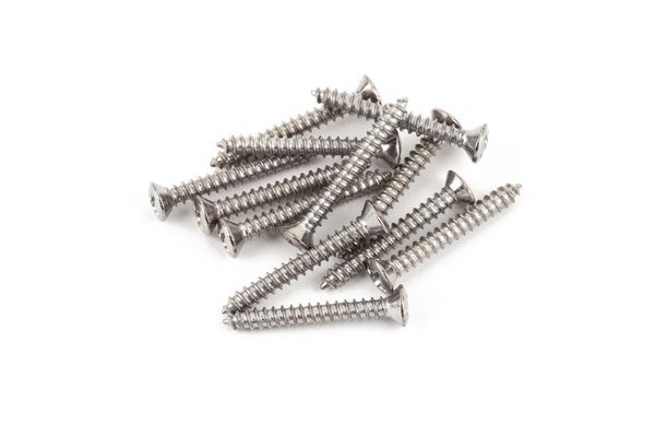 Fender - Bass/Telecaster® Bridge/Strap Button Mounting Screws - Phillips - Head - Chrome - (12) - La Boîte Musicale - Fender -