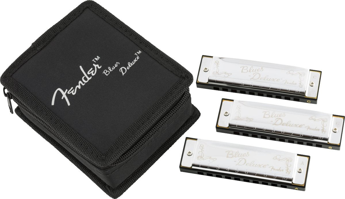 Fender - Blues Deluxe Harmonica - Pack of 3 - with Case - La Boîte Musicale - Fender -