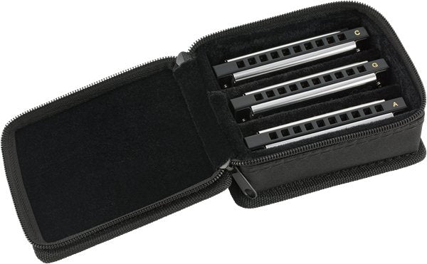 Fender - Blues Deluxe Harmonica - Pack of 3 - with Case - La Boîte Musicale - Fender -