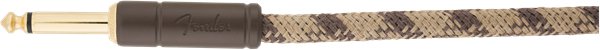 Fender - Festival Instrument Cable - Straight/Angle - 18.6' - Pure Hemp - Brown Stripe - La Boîte Musicale - La Boîte Musicale -