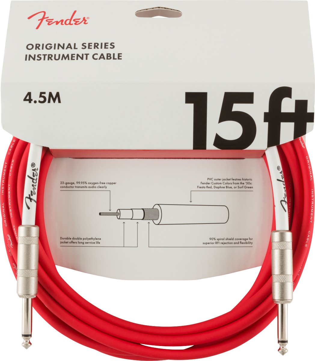 Fender - Original Series Instrument Cable - 15' - Fiesta Red - La Boîte Musicale - La Boîte Musicale -