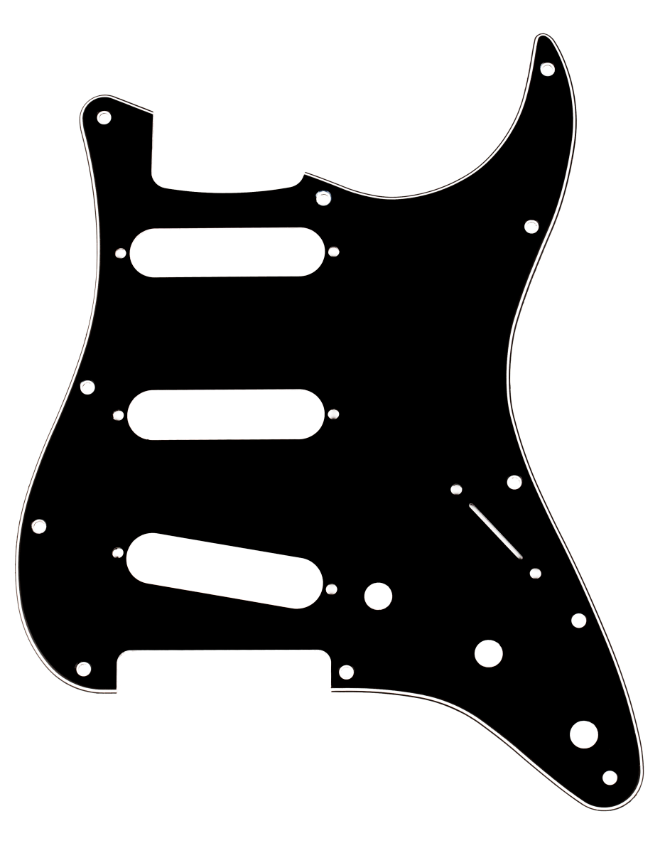 Fender - Pickguard - Stratocaster® S/S/S - 11 - Hole Mount - B/W/B - 3 - Ply - La Boîte Musicale - Guitar Pickguards - Fender -