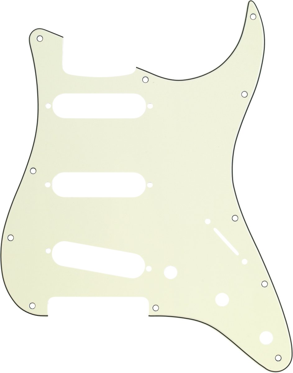 Fender - Pickguard - Stratocaster® S/S/S - 11 - Hole Mount - Mint Green MG/B/MG 3 - Ply - La Boîte Musicale - Guitar Pickguards - Fender -