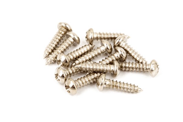 Fender - Pure Vintage Tuning Machine Mounting Screws - Nickel - Plated - (12) - La Boîte Musicale - Guitar Mounting Screws - Fender -