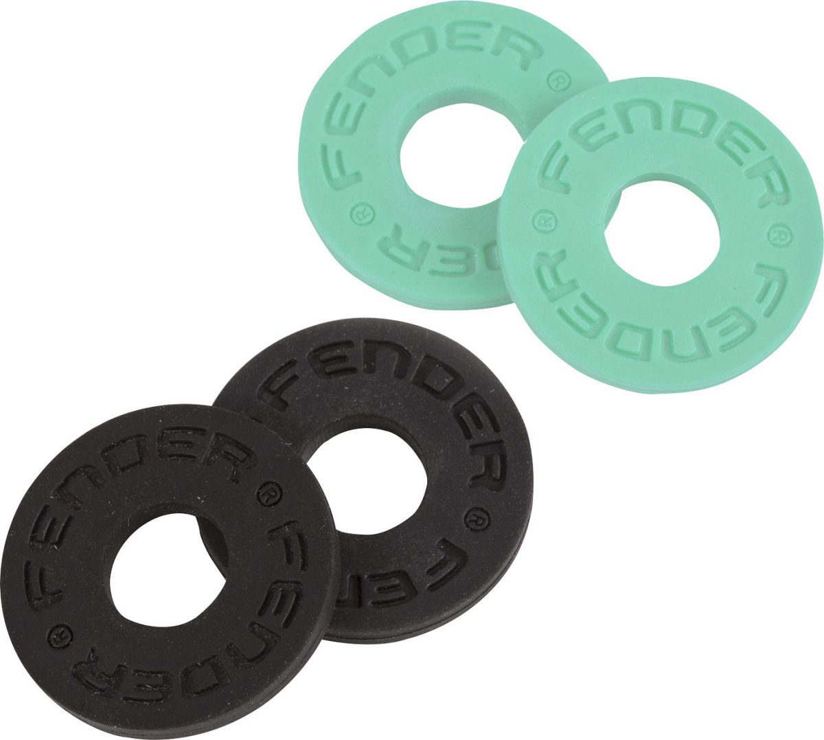Fender® - Strap Blocks - 4 - Pack - Black (2) and Surf Green (2) - La Boîte Musicale - Fender -