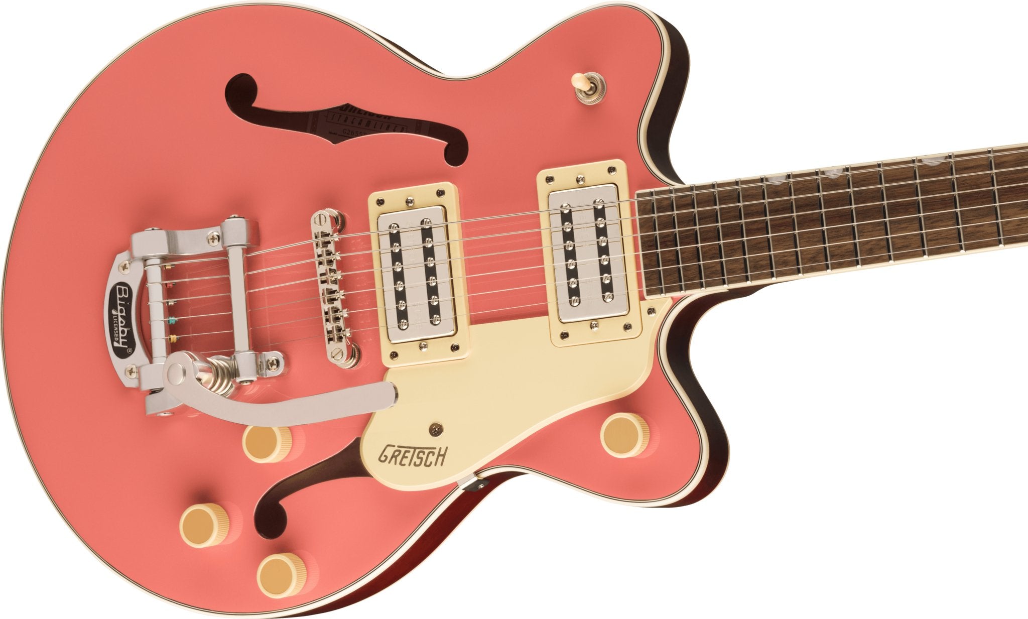 Gretsch - G2655T Streamliner™ Center Block Jr. Double - Cut with Bigsby® - Laurel Fingerboard - Coral - La Boîte Musicale - Electric Guitars - Gretsch -