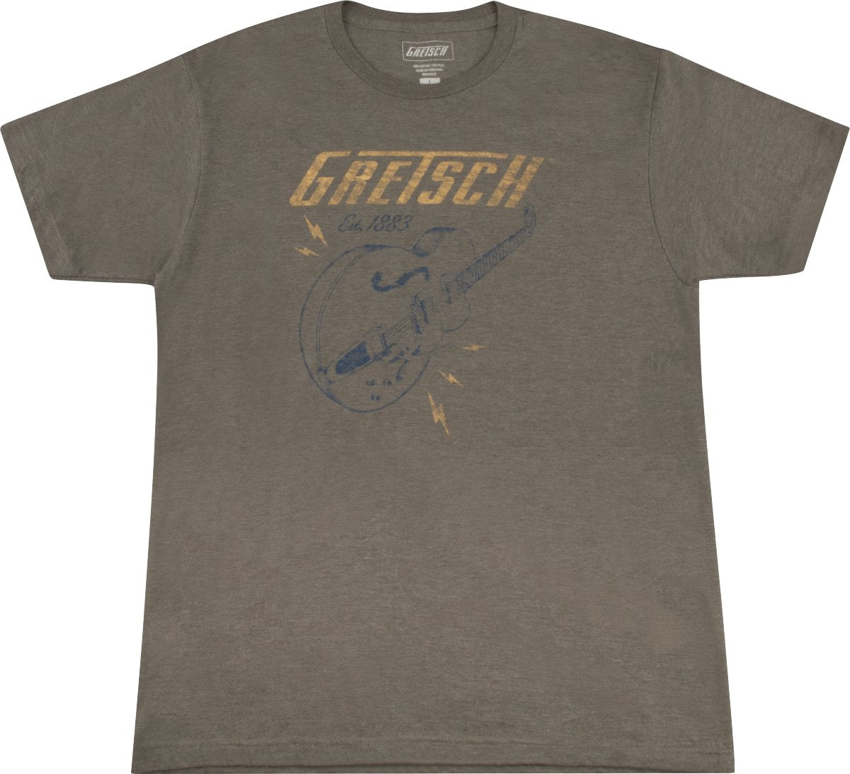 Gretsch® Lightning Bolt T - Shirt - Military Heather Green - L - La Boîte Musicale - Gretsch -