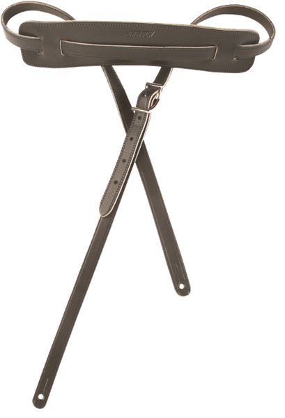 Gretsch - Strap Deluxe Vintage Leather Black - La Boîte Musicale - Gretsch -