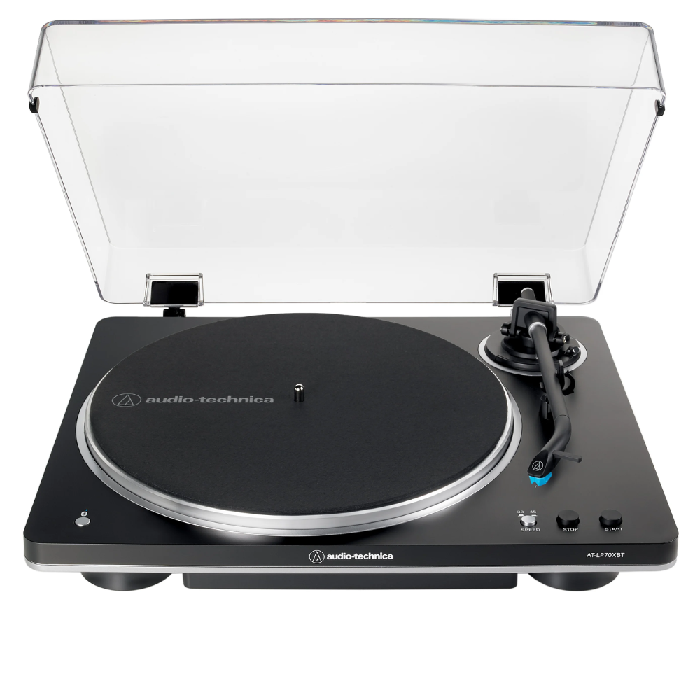 Audio-Technica AT-LP70XBT-BS Fully Automatic Belt-Drive Bluetooth Turntable, Black/Silver