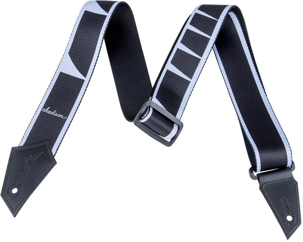 Jackson® - Guitar Strap with Sharkfin Inlay Pattern - Black/White - La Boîte Musicale - Jackson -