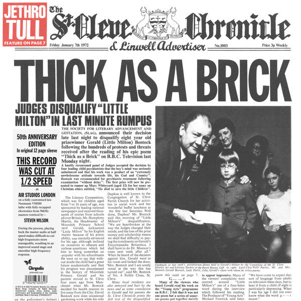 Jethro Tull - Thick As Brick 50th Ann. - La Boîte Musicale - Vinyl Records - Vinyl Records -