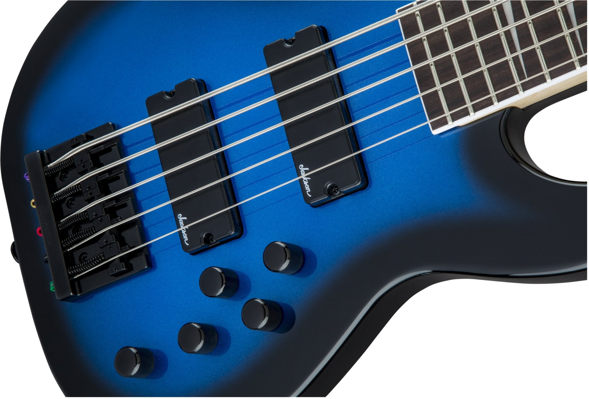 JS Series Concert Bass JS3V. Amaranth Fingerboard. Metallic Blue Burst - La Boîte Musicale - Bass Guitar - Jackson -