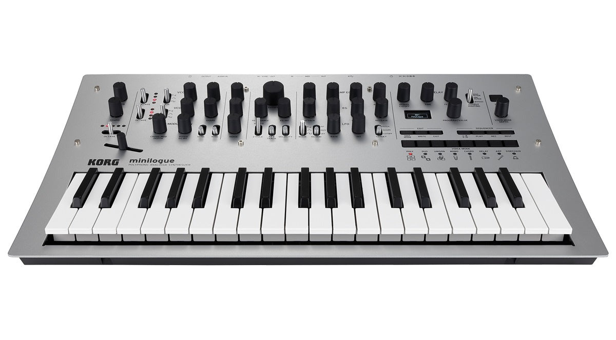 Korg - 4 - voice Analog Synthesizer with 2 Oscillators per Voice - Switchable 2 - /4 - pole Lowpass Filter - La Boîte Musicale - Synthesizers - Korg -