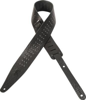 Levy's - 2 - 1/2po Vegan Leather Guitar Strap - Black - La Boîte Musicale - Levy's -