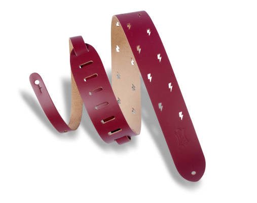 Levy's - Burgundy Leather Guitar Strap with Bolts Punched Out - La Boîte Musicale - Levy's -