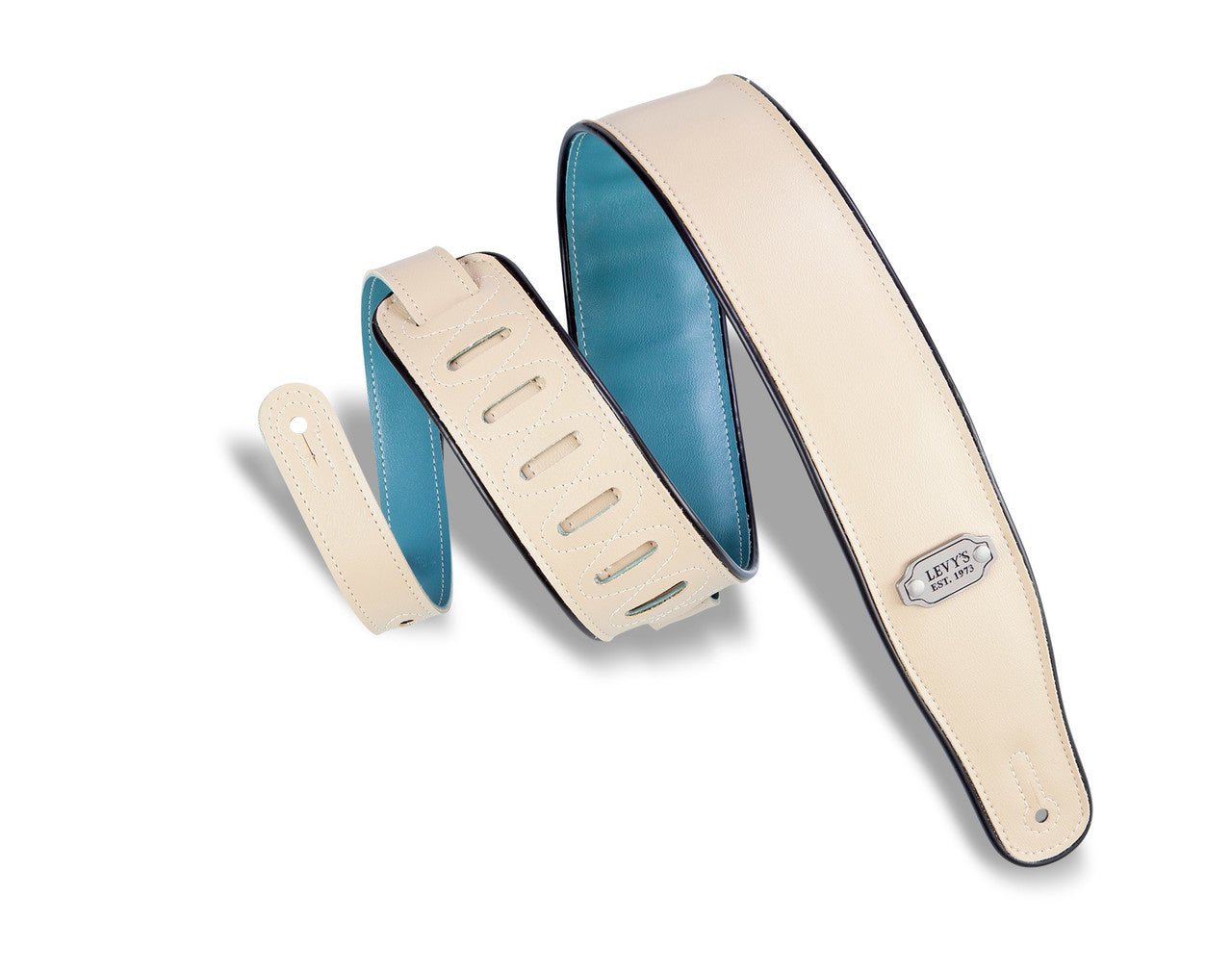 Levy's - Reversible Vinyl Cream/Teal Guitar Strap - La Boîte Musicale - Levy's -