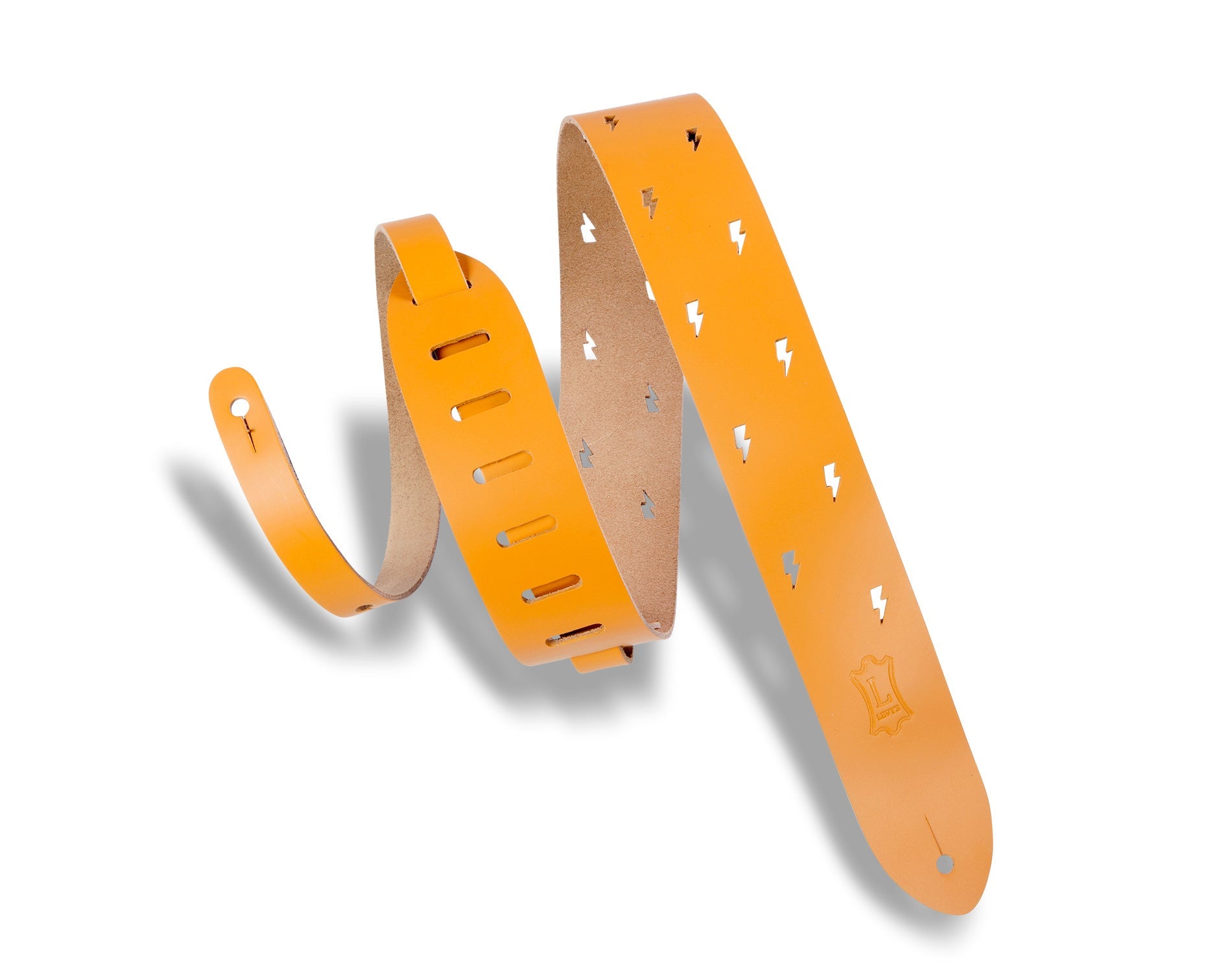 Levy's - Tan Leather Guitar Strap with Bolts Punched Out - La Boîte Musicale - Levy's -
