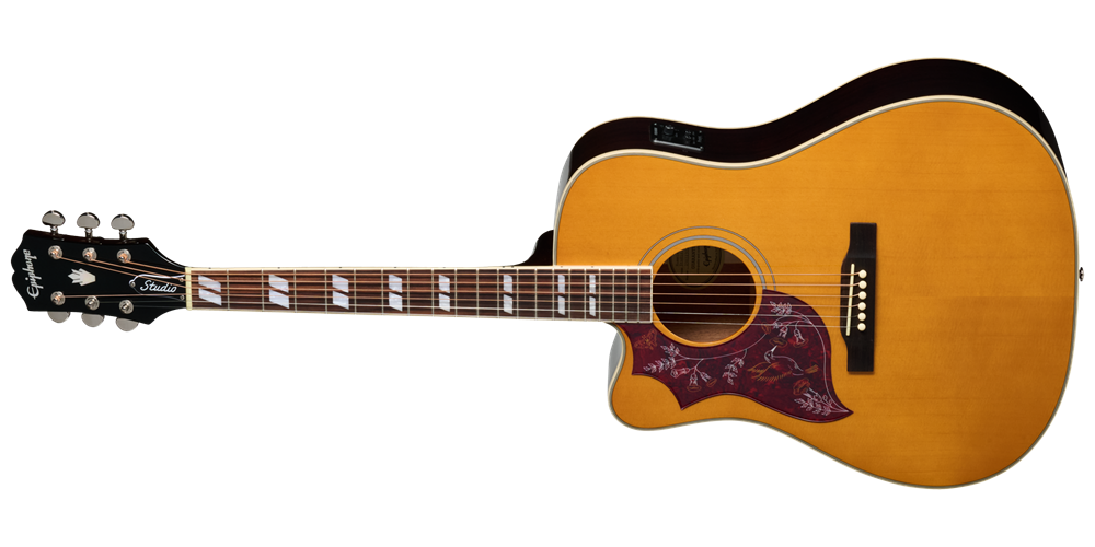 Hummingbird Studio EC Acoustic/Electric Guitar with Gigbag - Antique Natural (Left Handed)