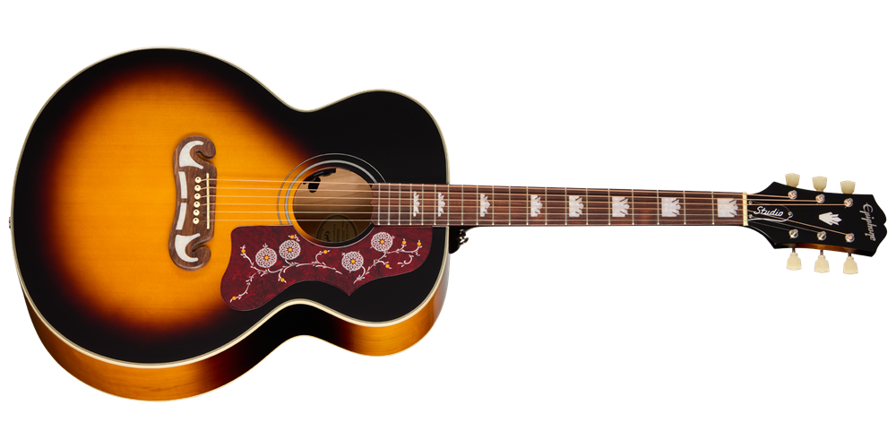 J-200 Studio Acoustic/Electric Guitar with Gigbag - Vintage Sunburst