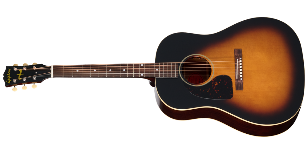 1942 Banner J-45 Reissue Acoustic/Electric Guitar with Hardshell Case - Vintage Sunburst (Left Handed)