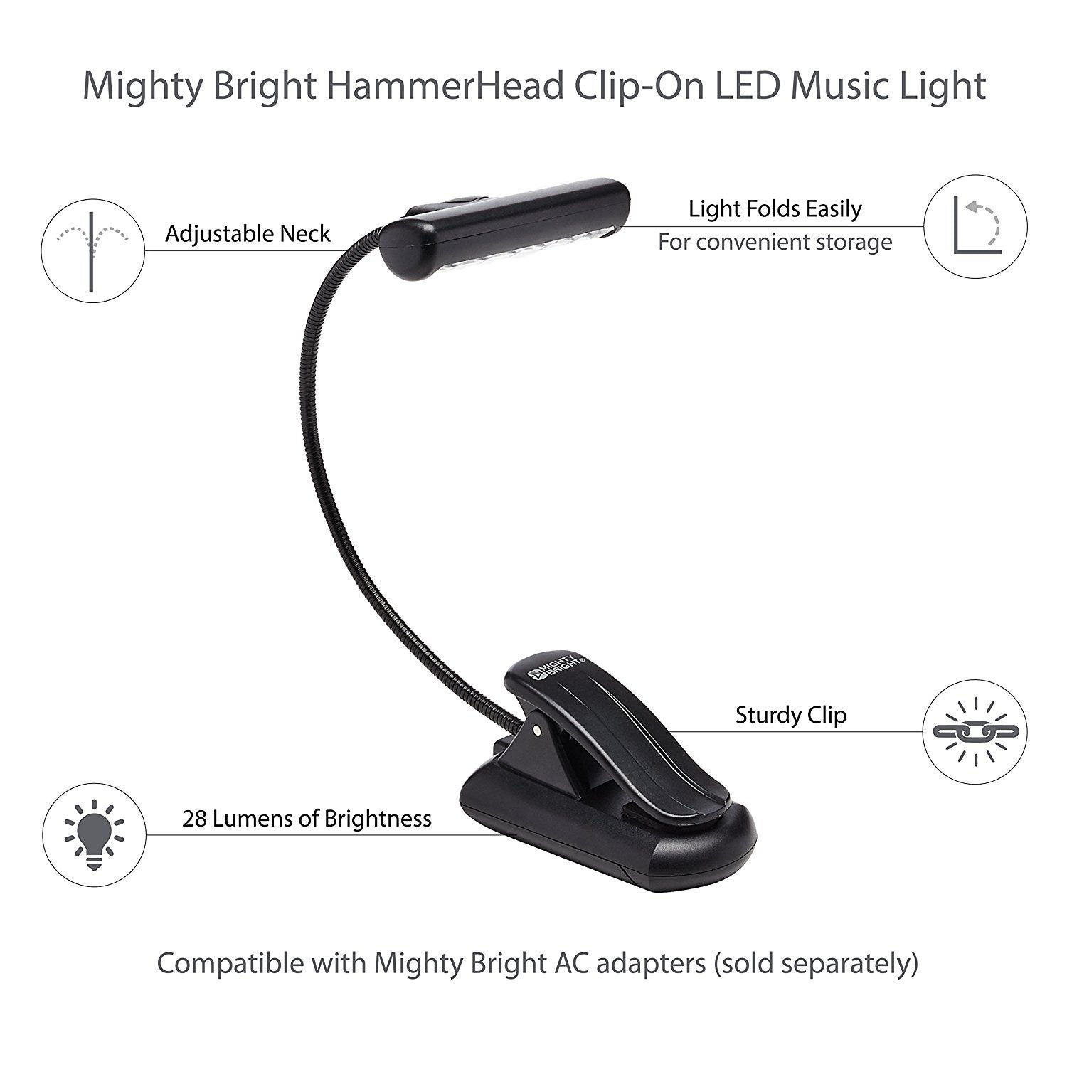 Mighty Bright - Hammerhead LED Book Light - La Boîte Musicale - Mighty Bright -