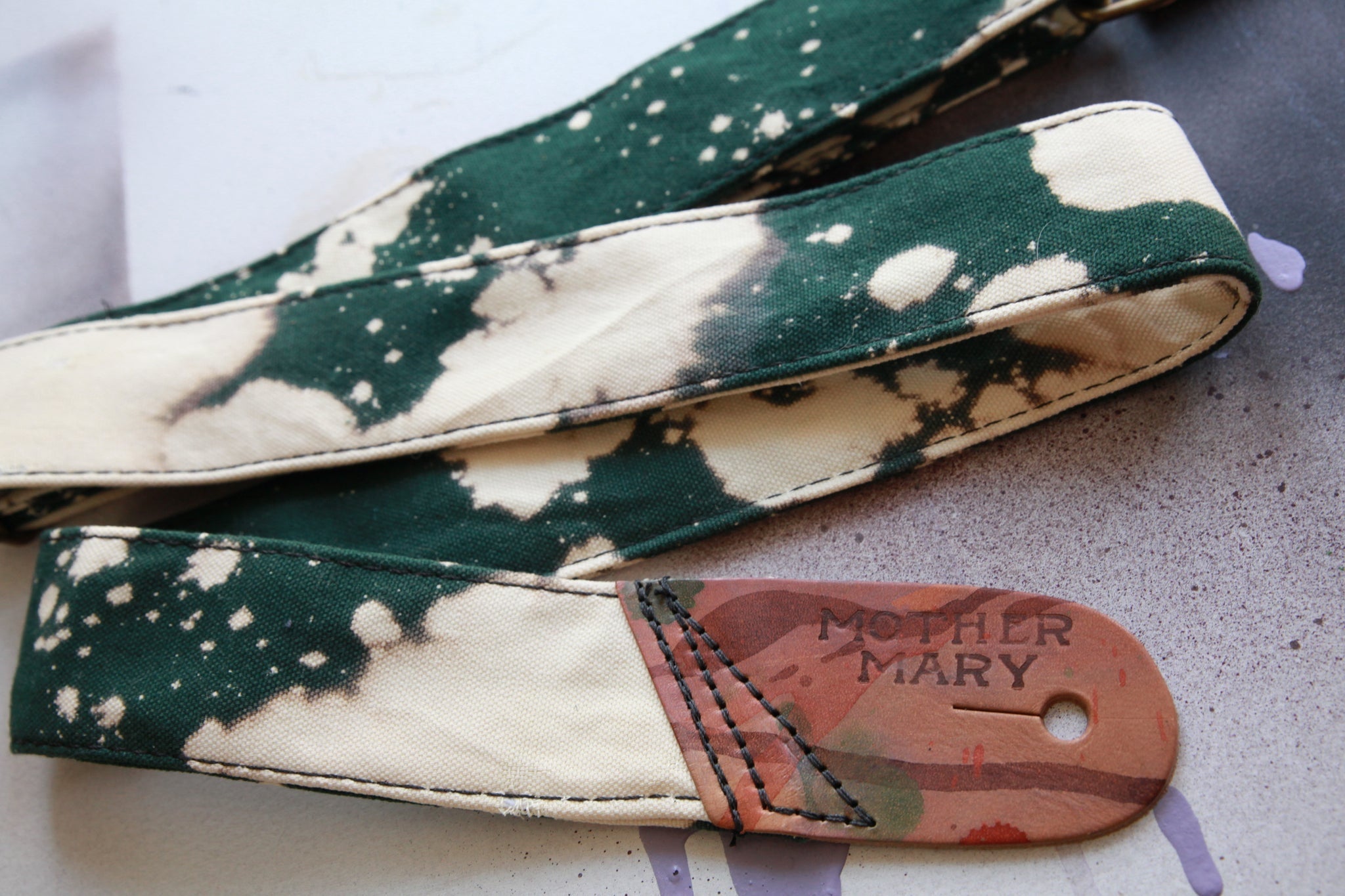 Mother Mary Company - Forrest Green Bleached Guitar Strap - La Boîte Musicale - Mother Mary Company -