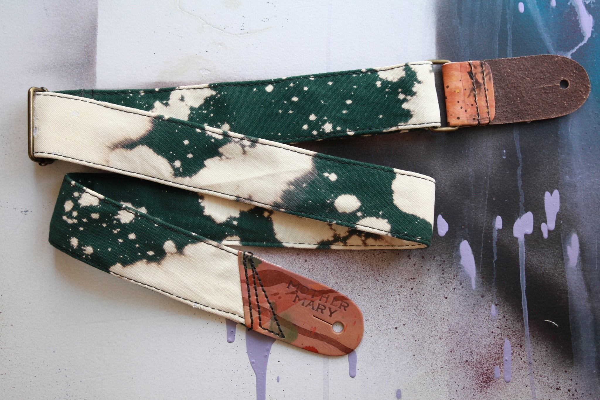 Mother Mary Company - Forrest Green Bleached Guitar Strap - La Boîte Musicale - Mother Mary Company -