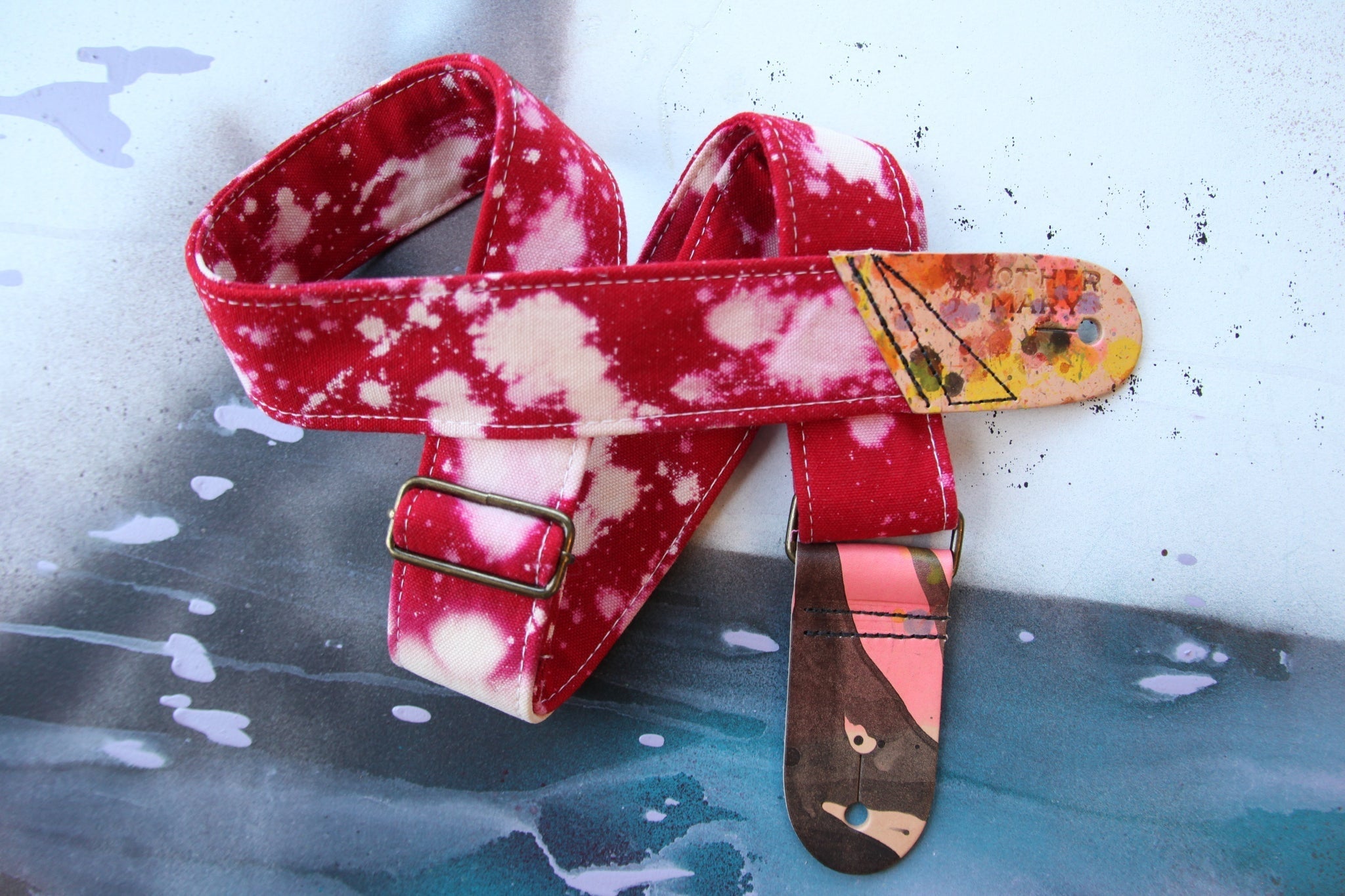 Mother Mary Company - Red Bleached Guitar Strap - La Boîte Musicale - Mother Mary Company -
