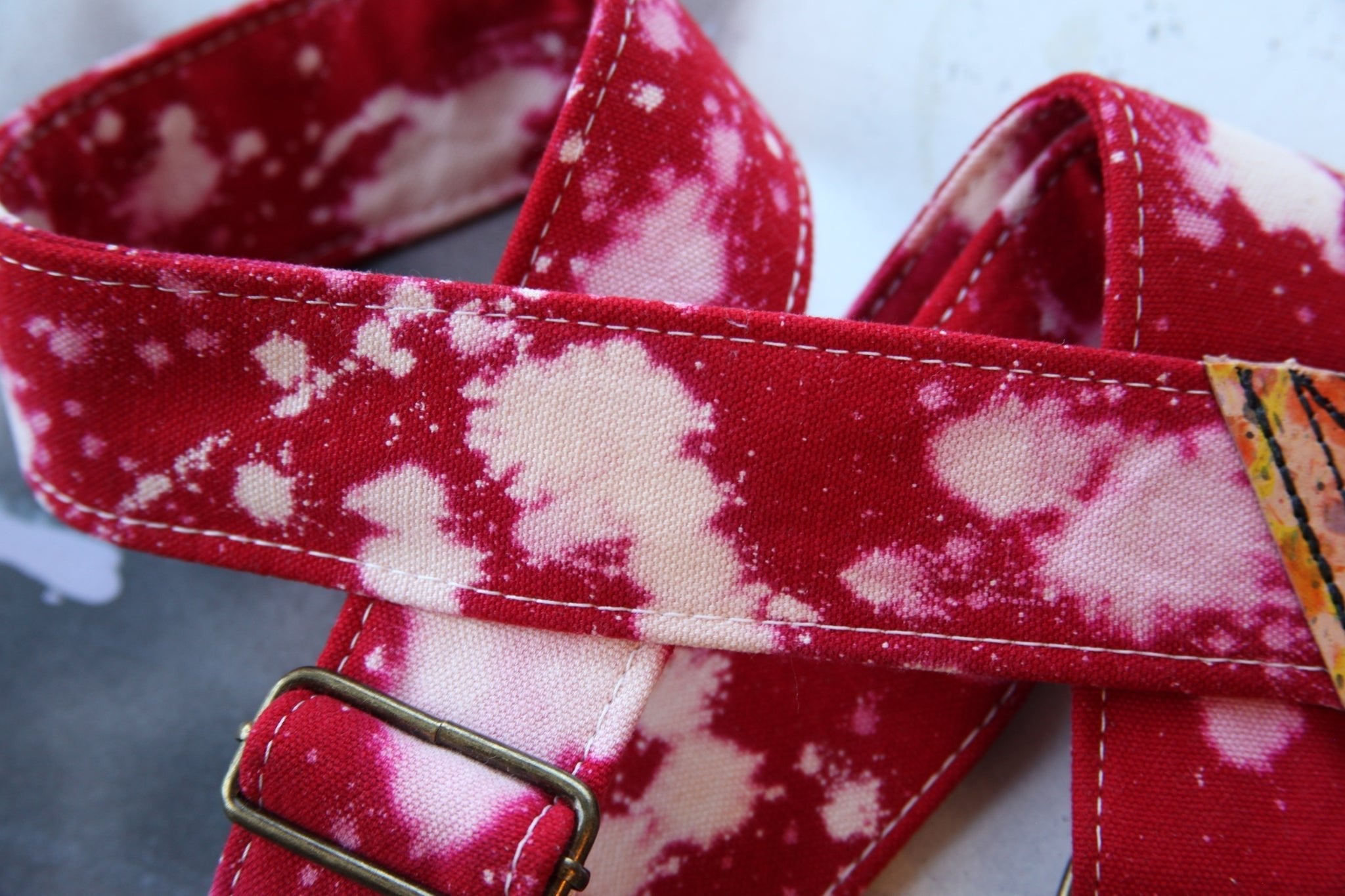 Mother Mary Company - Red Bleached Guitar Strap - La Boîte Musicale - Mother Mary Company -