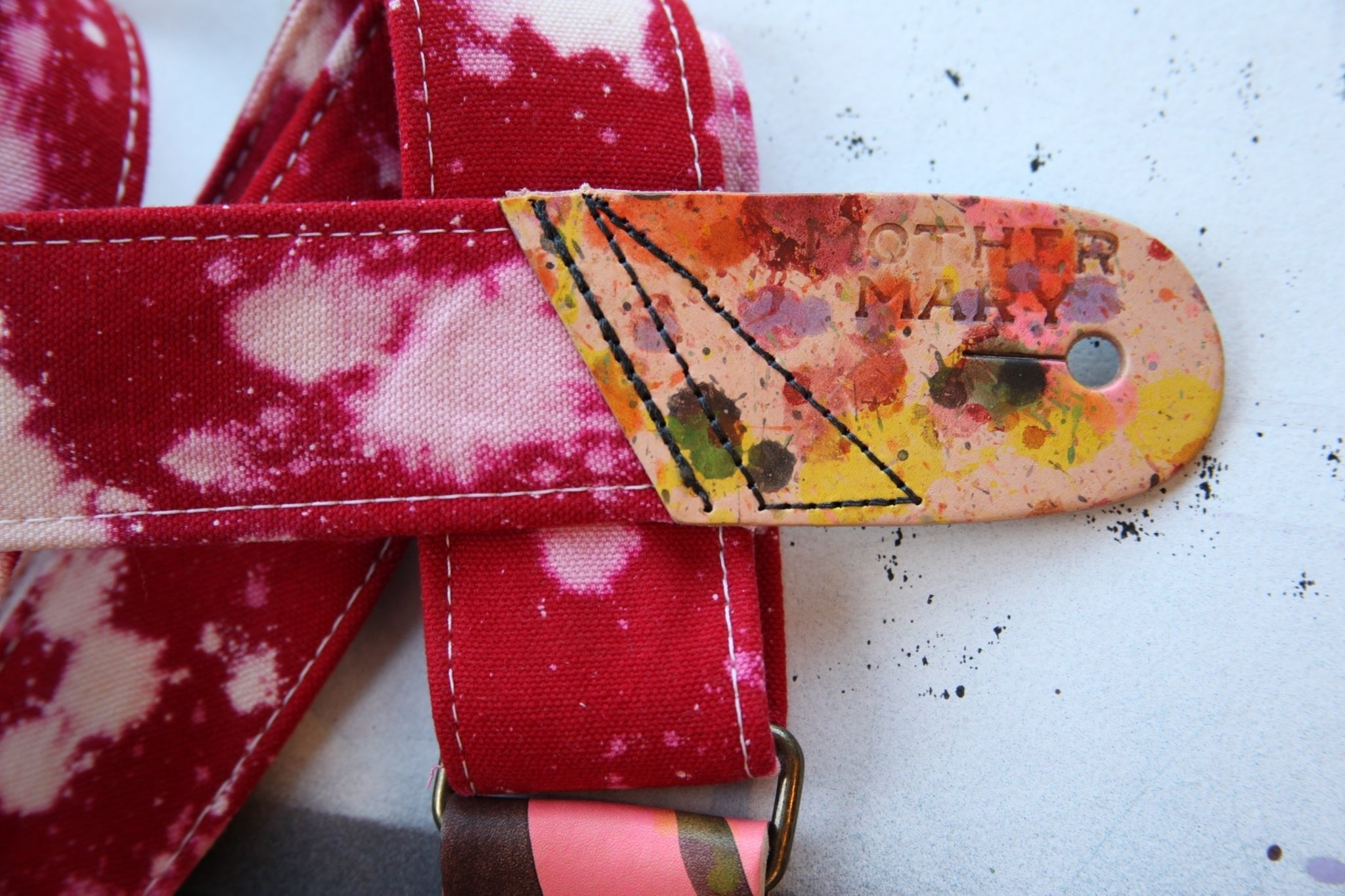 Mother Mary Company - Red Bleached Guitar Strap - La Boîte Musicale - Mother Mary Company -