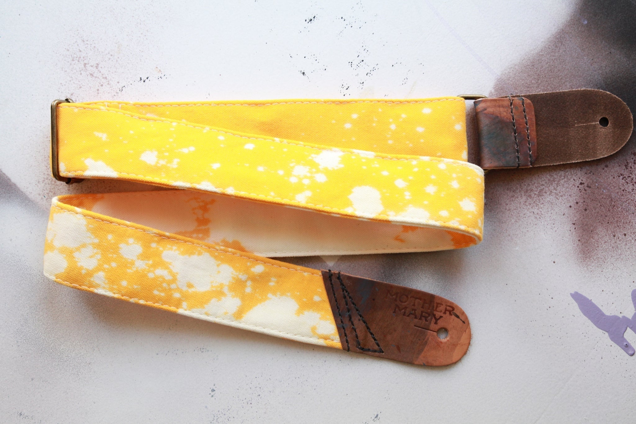 Mother Mary Company - Yellow Bleached Guitar Strap - La Boîte Musicale - Mother Mary Company -