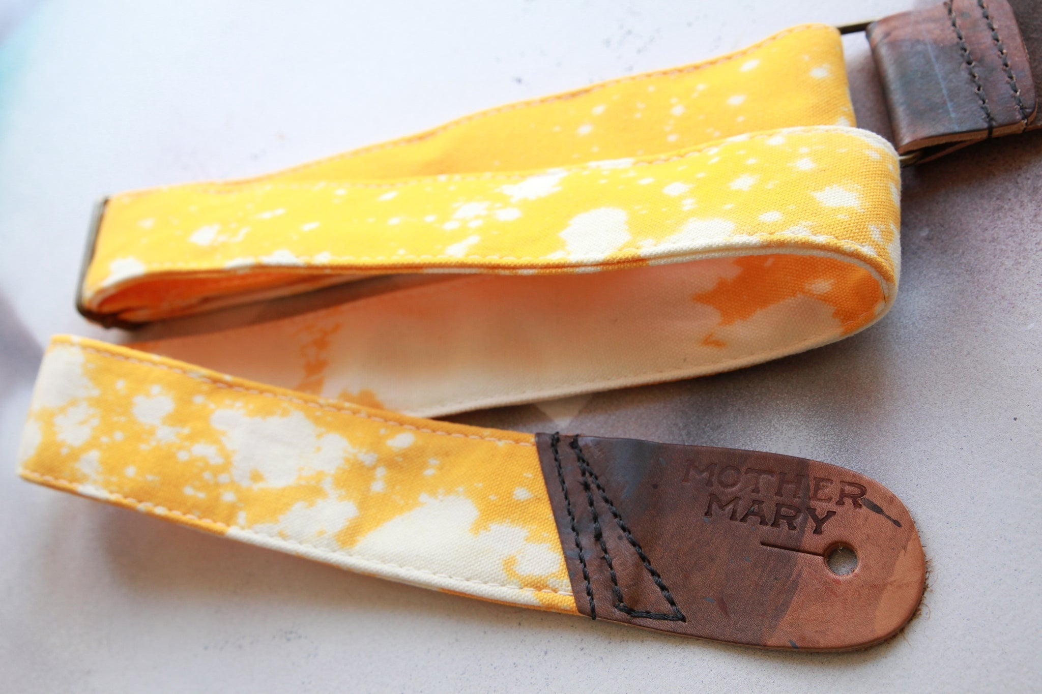 Mother Mary Company - Yellow Bleached Guitar Strap - La Boîte Musicale - Mother Mary Company -