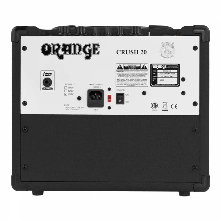 ORANGE - Crush 20 Guitar Combo Amp, Black Color - La Boîte Musicale - Electric Guitar Amplifier - Orange -