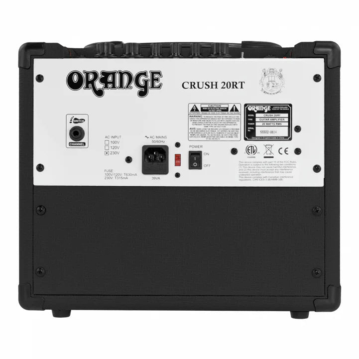 Orange - Crush 20RT Guitar Combo Amp, Black Color - La Boîte Musicale - Electric Guitar Amplifier - Orange -
