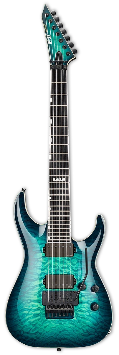 ESP E-II HORIZON FR-7, Black Turquoise Burst