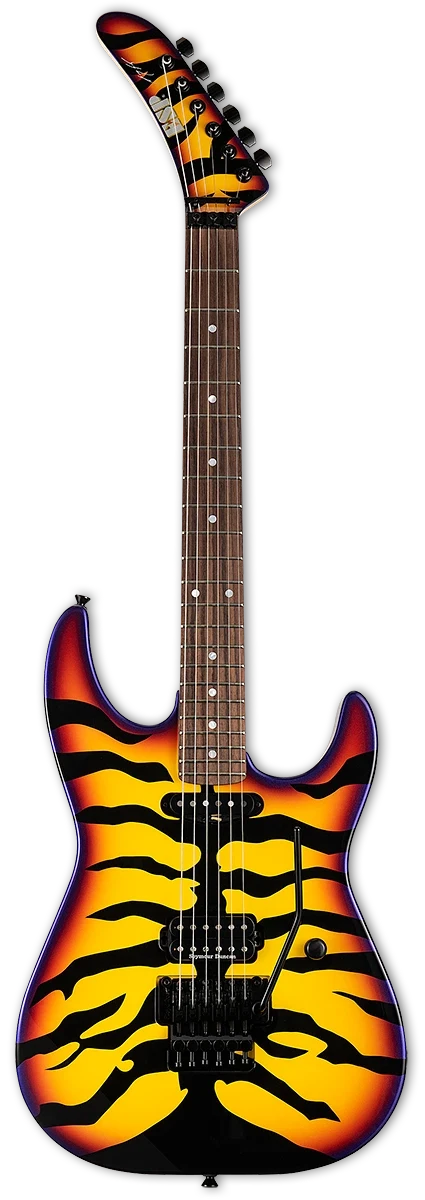 ESP George Lynch, Yellow with Sunburst Tiger Graphic
