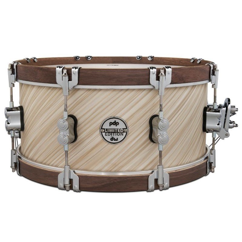 Pacific Drum & Percs - Limited 6.5 x 14 Snare Drum - Twisted Ivory With Walnut Hoops - La Boîte Musicale - Snare Drums - PDP -