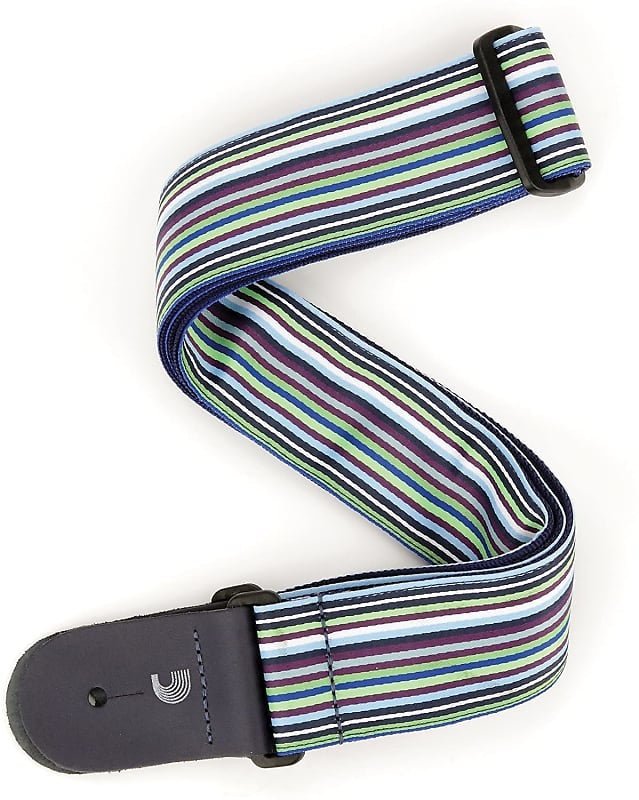 Planet Waves - 2 Woven Guitar Strap - Latin Line Art in Blue - La Boîte Musicale - D'addario -