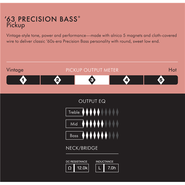 Pure Vintage '63 Precision Bass® Pickup - Black - La Boîte Musicale - Bass Pickup's - Fender -