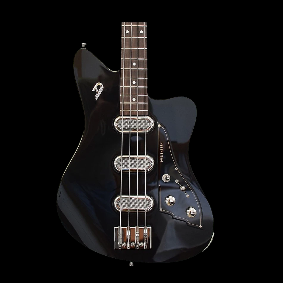 Duesenberg Triton Long-Scale Bass - Black – body and pickups detail