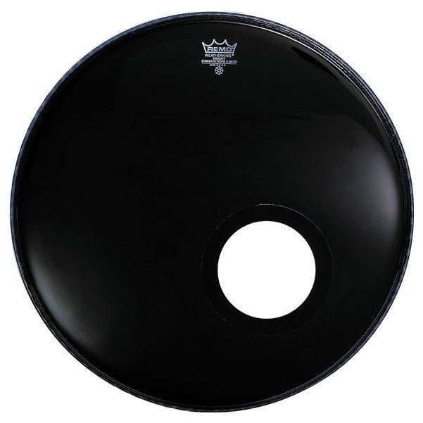 Remo - 22 - Inch Encore Ebony Bass Drum Resonator Drum Head with Sound Hole - La Boîte Musicale - Drum Heads - Remo -