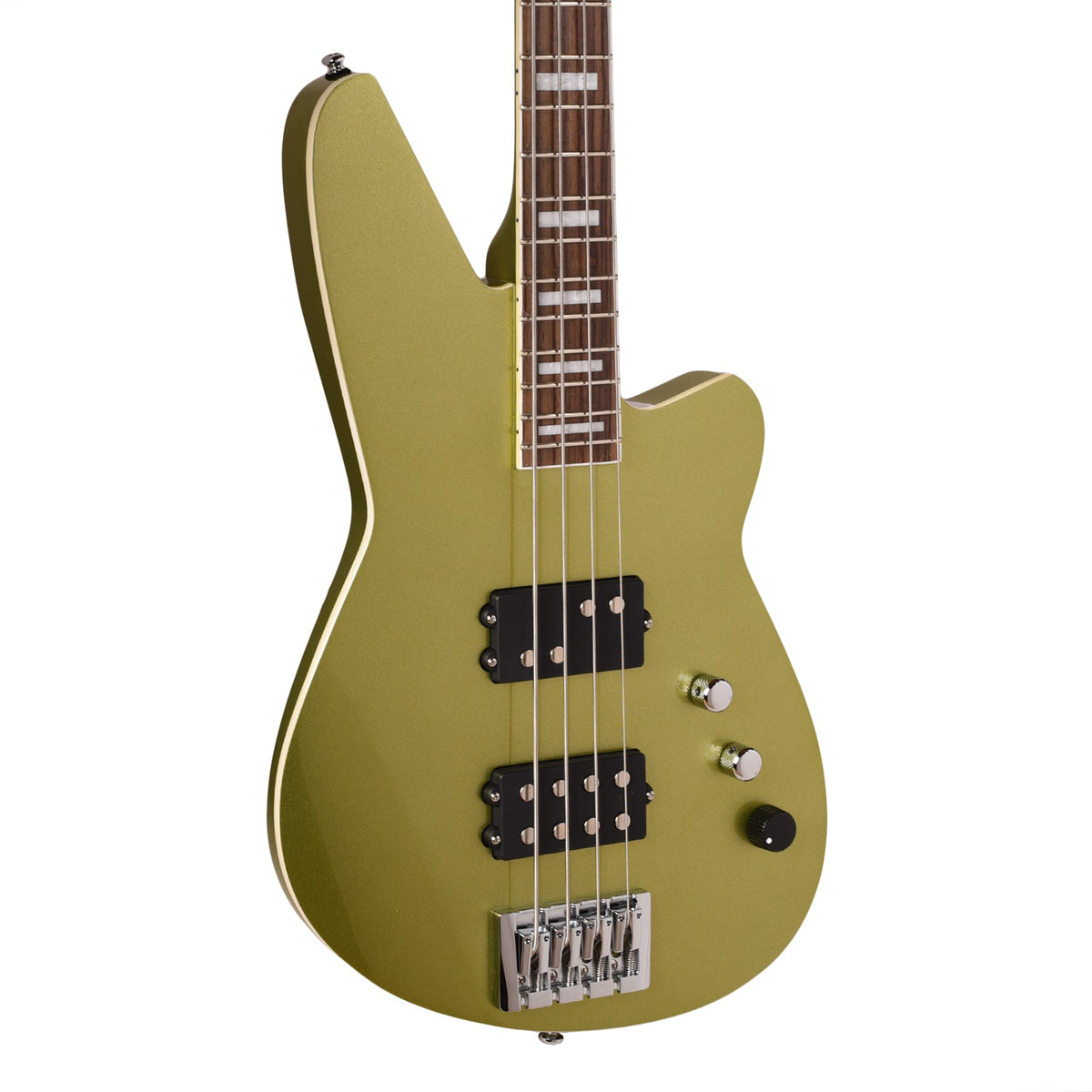 Reverend Thundergun Special Bass - Metallic Limeade - front view