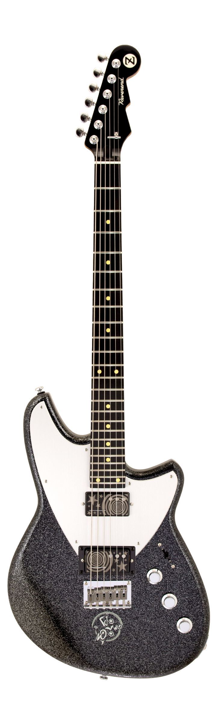 Reverend Billy Corgan Drop Z Infinite Sadness Edition - Black Sparkle - front view