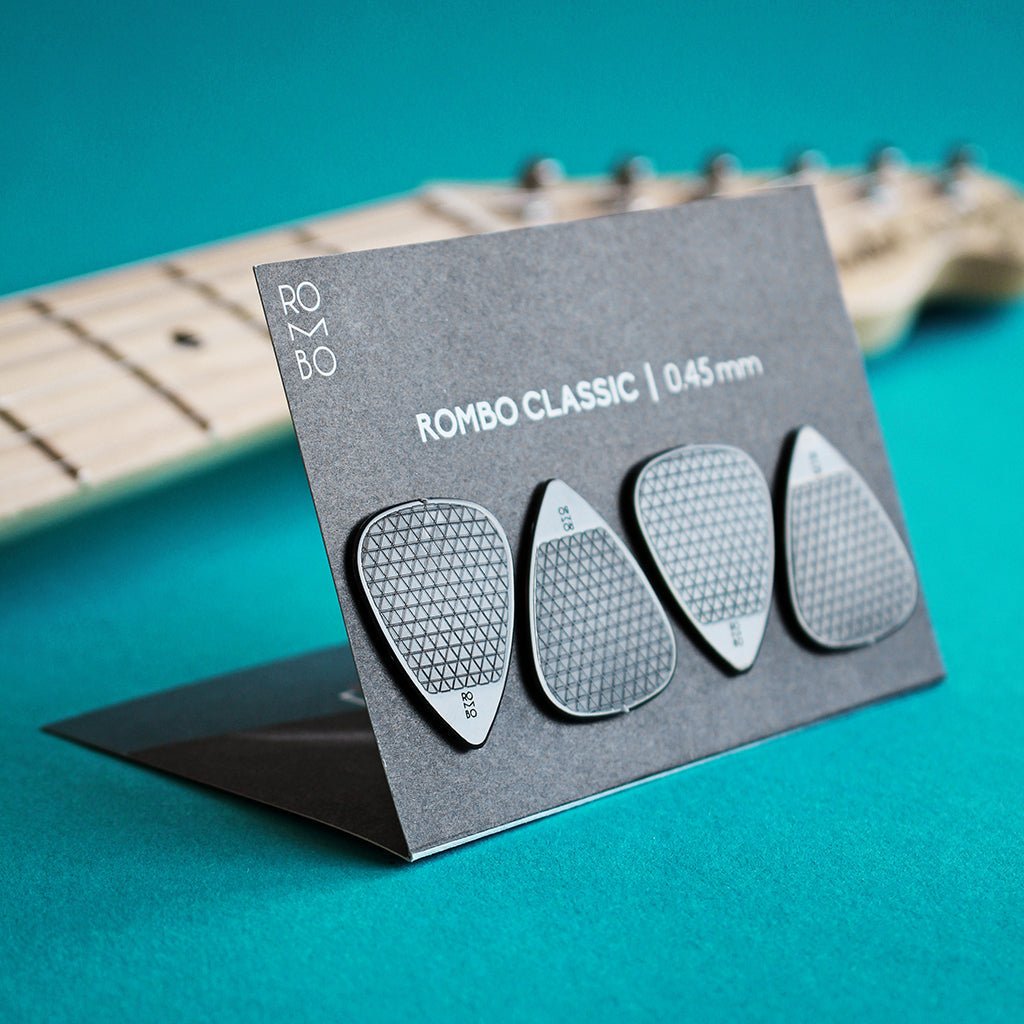Rombmo - The Rombo Classic Pick Set (4 guitar picks) Graphite Black - La Boîte Musicale - Rombo Picks -