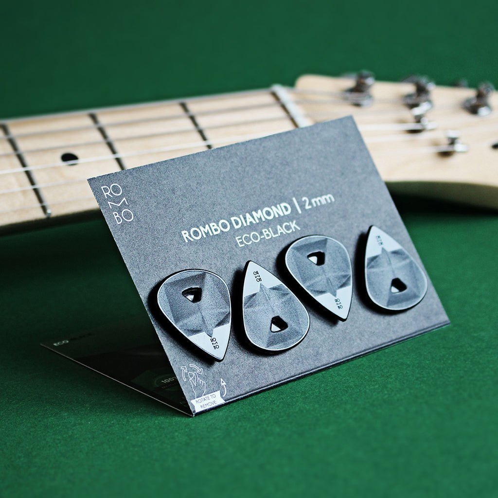 Rombo - Guitar Pick Set Rombo Diamond Eco - Black - La Boîte Musicale - Rombo Picks -