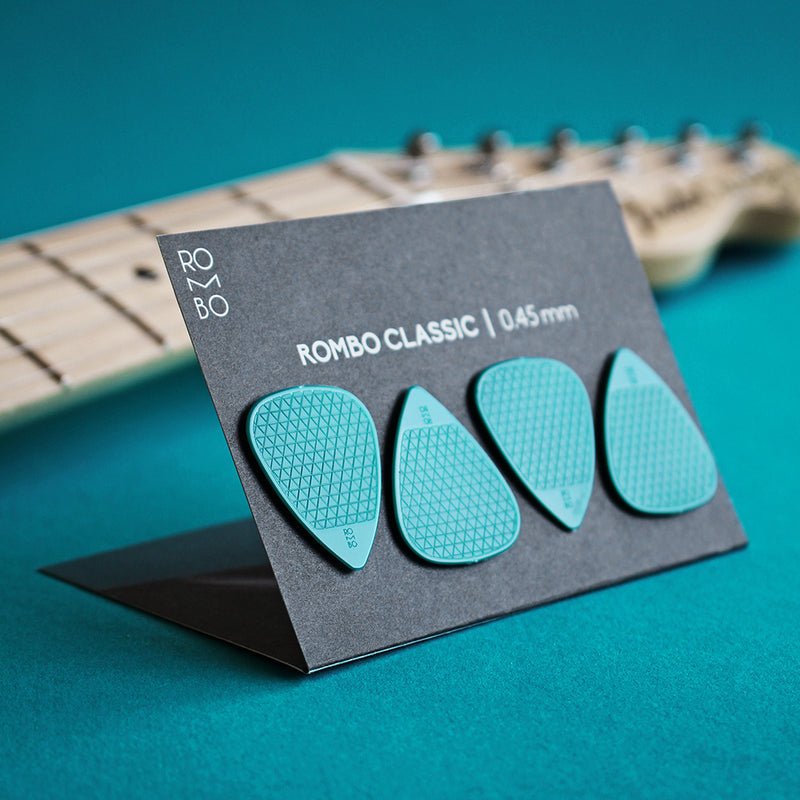 Rombo - The Rombo Classic Pick Set (4 guitar picks) Water Blue - La Boîte Musicale - Rombo Picks -